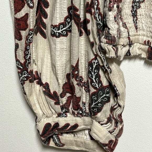 Joie Benison Smocked Square Neck Puff Sleeve Top-Women Sz S - Picture 7 of 9